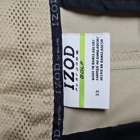 Izod Golf Shorts Sz 33 Khaki Color Performx Golf - Picture 6 of 9